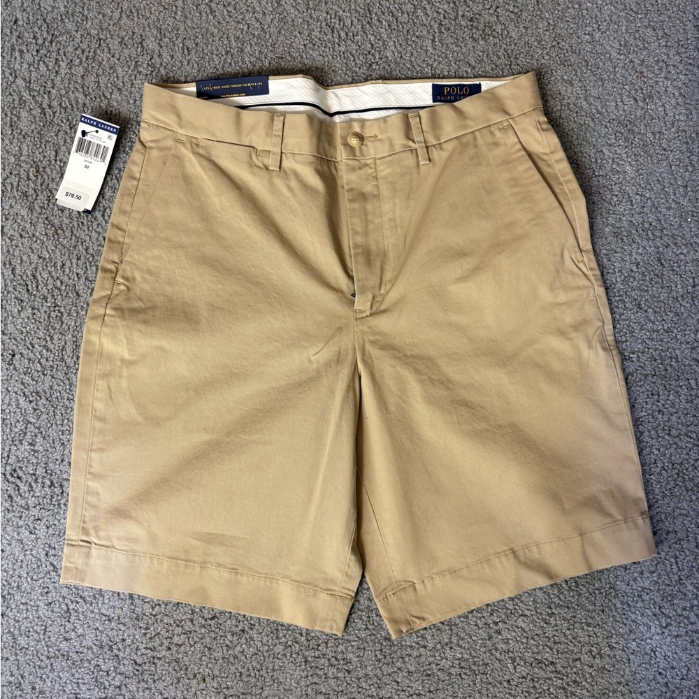 Polo by Ralph Lauren Men's Khaki Flat Front Shorts